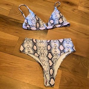 NWT SwimGirls Spaghetti Strap Snakeskin Bikini